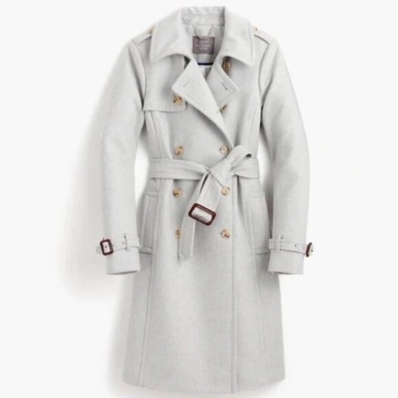 J. CREW Icon Trench in Wool Cashmere, Size 4 - Picture 1 of 5